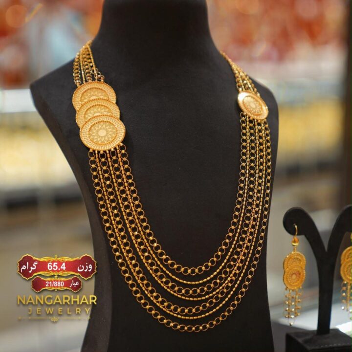 Italic and Turkish Gold Necklace, Earrings and Bangles 21 Karat 21/880